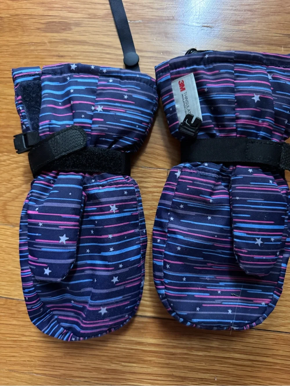 Ll bean Kids Purple Striped Winter Mittens - Stars Pattern